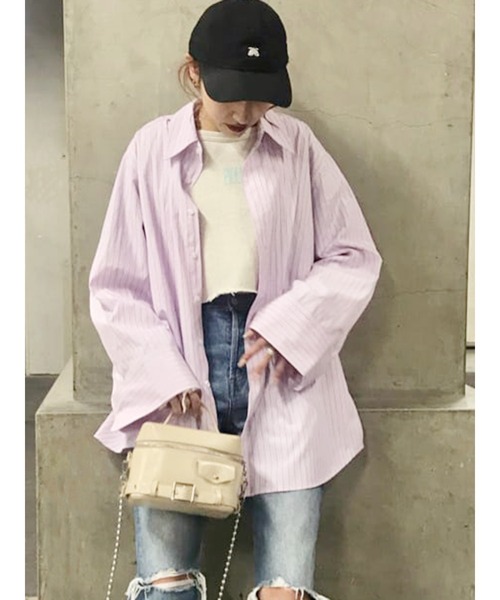 jouetie（ジュエティ）の「ワイドスリーブルーズシャツ（シャツ/ブラウス・レディース・オフホワイト/グリーン/その他1/その他2/ブルー/ピンク・MEDIUM）」の4枚目の写真