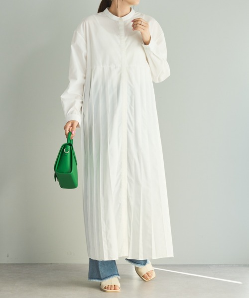 DISCOAT（ディスコート）の「【WEB限定】プリーツワンピ（シャツワンピース・レディース・ホワイト/チャコールグレー/ブラック・FREE）」の6枚目の写真