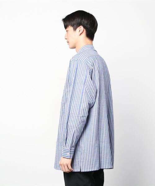 BROKEN BASE（ブロークンベース）の「フィッシャーマンシャツ（シャツ/ブラウス・メンズ・ブルー/ベージュ・MEDIUM/LARGE）」の3枚目の写真