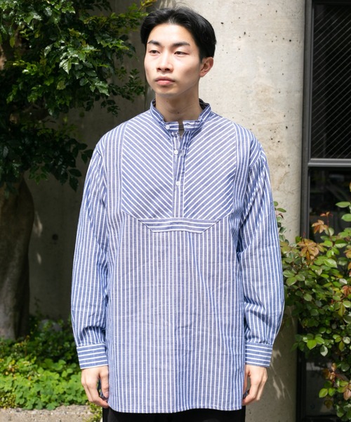 BROKEN BASE（ブロークンベース）の「フィッシャーマンシャツ（シャツ/ブラウス・メンズ・ブルー/ベージュ・MEDIUM/LARGE）」の13枚目の写真