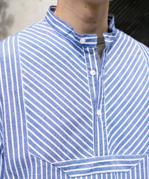 BROKEN BASE（ブロークンベース）の「フィッシャーマンシャツ（シャツ/ブラウス・メンズ・ブルー/ベージュ・MEDIUM/LARGE）」の12枚目の写真