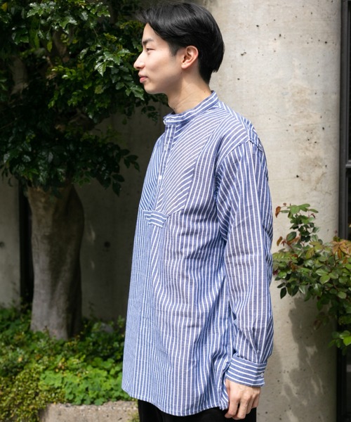 BROKEN BASE（ブロークンベース）の「フィッシャーマンシャツ（シャツ/ブラウス・メンズ・ブルー/ベージュ・MEDIUM/LARGE）」の11枚目の写真