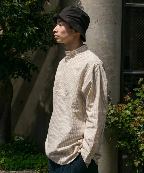 BROKEN BASE（ブロークンベース）の「フィッシャーマンシャツ（シャツ/ブラウス・メンズ・ブルー/ベージュ・MEDIUM/LARGE）」の6枚目の写真