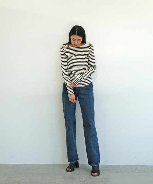 AKTE(アクテ)の「バックラウンドサーマルプルオーバー(Tシャツ/カットソー・レディース・ホワイト×ブラック/ブラック/ベージュ・FREE)」の12枚目の写真