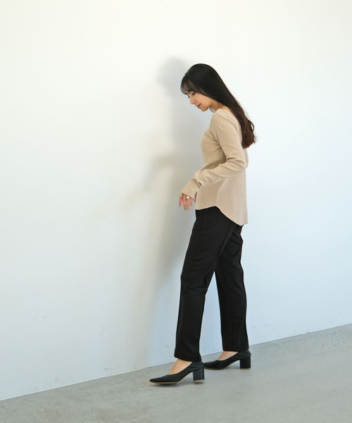 AKTE(アクテ)の「バックラウンドサーマルプルオーバー(Tシャツ/カットソー・レディース・ホワイト×ブラック/ブラック/ベージュ・FREE)」の13枚目の写真