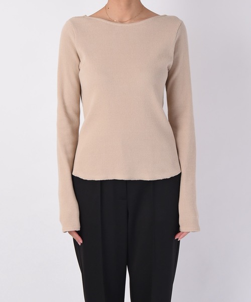 AKTE(アクテ)の「バックラウンドサーマルプルオーバー(Tシャツ/カットソー・レディース・ホワイト×ブラック/ブラック/ベージュ・FREE)」の19枚目の写真