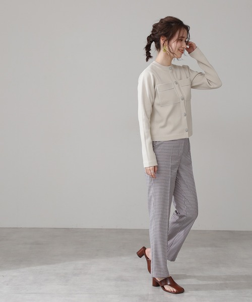 N.（N. Natural Beauty Basic）（エヌエヌナチュラルビューティーベーシック）の「◆シルバーボタンポケットニットカーディガン（カーディガン/ボレロ・レディース・イエロー/クリーム・MEDIUM）」の4枚目の写真