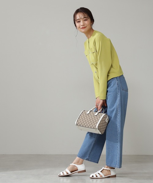 N.（N. Natural Beauty Basic）（エヌエヌナチュラルビューティーベーシック）の「◆シルバーボタンポケットニットカーディガン（カーディガン/ボレロ・レディース・イエロー/クリーム・MEDIUM）」の10枚目の写真