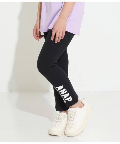 ANAP kids(アナップキッズ)の「スーパーストレッチパンツ(レギンス/スパッツ・キッズ・ブラック/ラベンダー/サックスブルー/ベージュ/グレー・110cm/120cm/130cm/100cm)」の2枚目の写真