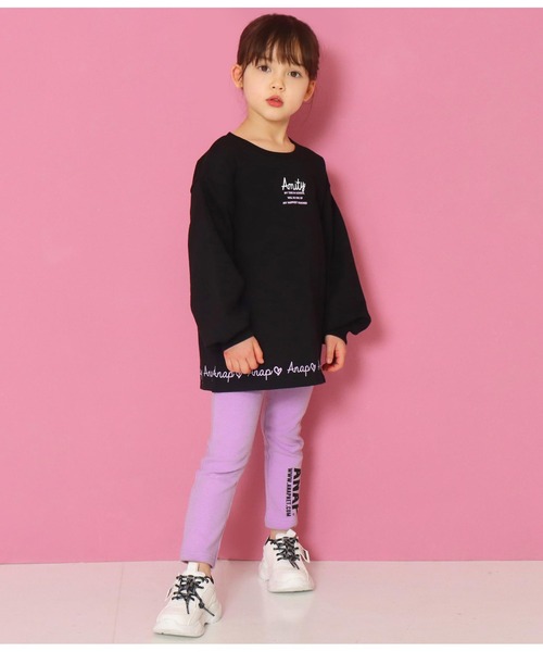 ANAP kids(アナップキッズ)の「スーパーストレッチパンツ(レギンス/スパッツ・キッズ・ブラック/ラベンダー/サックスブルー/ベージュ/グレー・110cm/120cm/130cm/100cm)」の18枚目の写真