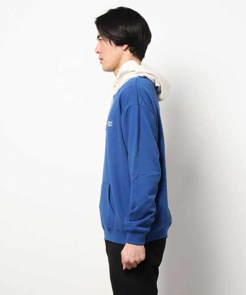 VENCEEXCHANGE（ヴァンスエクスチェンジ）の「裏毛バックプリント配色カラーパーカー　　オーバーサイズ/スウェット/PK/クレイジーパターン（パーカー・メンズ・チャコールグレー/オフホワイト/ブルー/コーラル/その他31・L/M）」の7枚目の写真