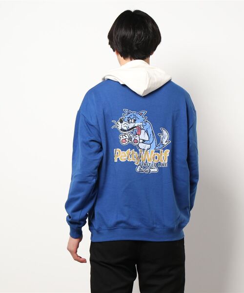 VENCEEXCHANGE（ヴァンスエクスチェンジ）の「裏毛バックプリント配色カラーパーカー　　オーバーサイズ/スウェット/PK/クレイジーパターン（パーカー・メンズ・チャコールグレー/オフホワイト/ブルー/コーラル/その他31・L/M）」の9枚目の写真