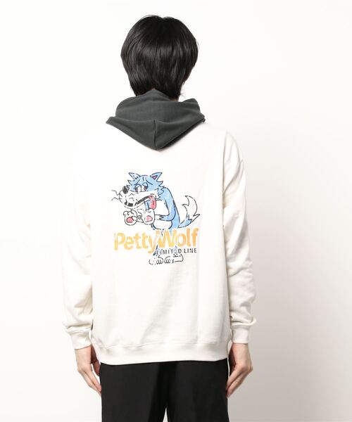 VENCEEXCHANGE（ヴァンスエクスチェンジ）の「裏毛バックプリント配色カラーパーカー　　オーバーサイズ/スウェット/PK/クレイジーパターン（パーカー・メンズ・チャコールグレー/オフホワイト/ブルー/コーラル/その他31・L/M）」の6枚目の写真