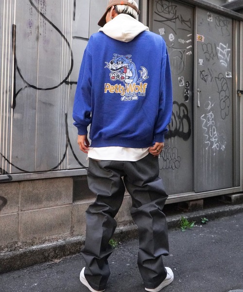 VENCEEXCHANGE（ヴァンスエクスチェンジ）の「裏毛バックプリント配色カラーパーカー　　オーバーサイズ/スウェット/PK/クレイジーパターン（パーカー・メンズ・チャコールグレー/オフホワイト/ブルー/コーラル/その他31・L/M）」の14枚目の写真