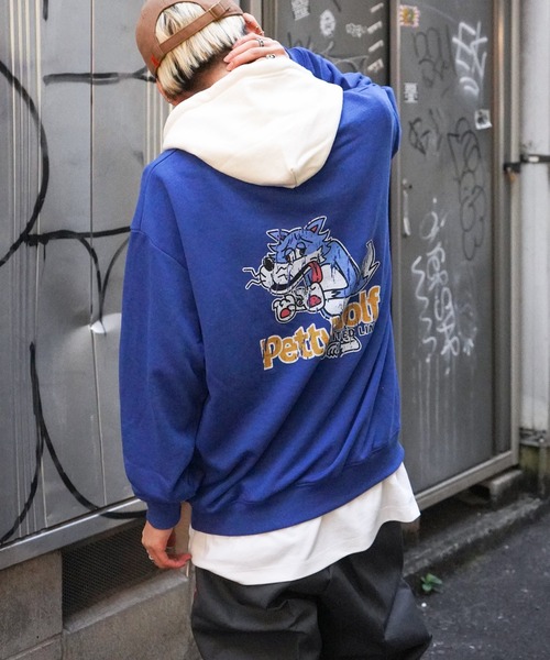 VENCEEXCHANGE（ヴァンスエクスチェンジ）の「裏毛バックプリント配色カラーパーカー　　オーバーサイズ/スウェット/PK/クレイジーパターン（パーカー・メンズ・チャコールグレー/オフホワイト/ブルー/コーラル/その他31・L/M）」の15枚目の写真