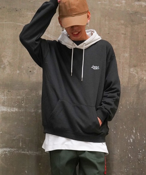 VENCEEXCHANGE（ヴァンスエクスチェンジ）の「裏毛バックプリント配色カラーパーカー　　オーバーサイズ/スウェット/PK/クレイジーパターン（パーカー・メンズ・チャコールグレー/オフホワイト/ブルー/コーラル/その他31・L/M）」の22枚目の写真