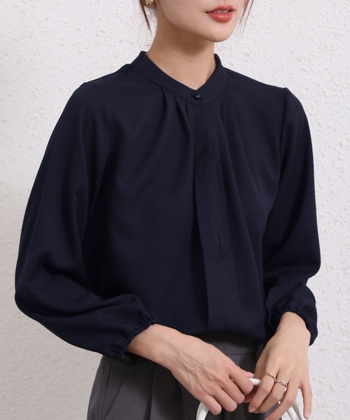 Coo+i（クーイ）の「フロントタックデザイン長袖ブラウス（シャツ/ブラウス・レディース・ネイビー/グレー/ブラック/ピンク/ベージュ/ホワイト・XL/M/L）」の5枚目の写真