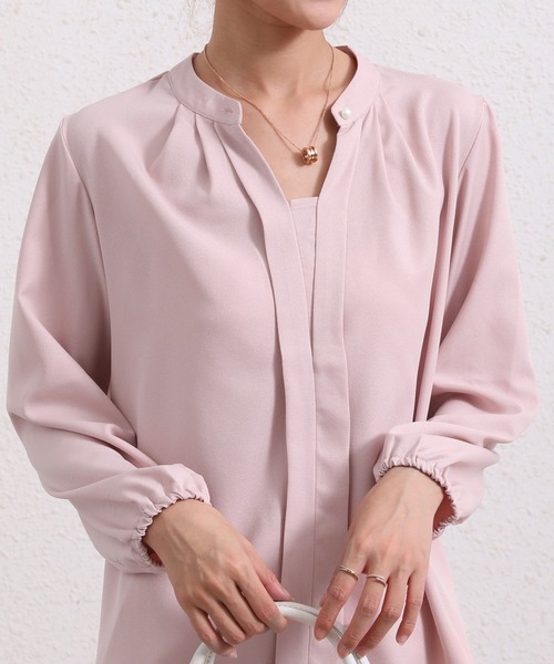 Coo+i（クーイ）の「フロントタックデザイン長袖ブラウス（シャツ/ブラウス・レディース・ネイビー/グレー/ブラック/ピンク/ベージュ/ホワイト・XL/M/L）」の11枚目の写真