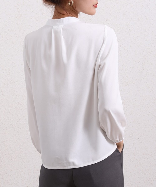 Coo+i（クーイ）の「フロントタックデザイン長袖ブラウス（シャツ/ブラウス・レディース・ネイビー/グレー/ブラック/ピンク/ベージュ/ホワイト・XL/M/L）」の16枚目の写真