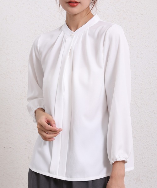 Coo+i（クーイ）の「フロントタックデザイン長袖ブラウス（シャツ/ブラウス・レディース・ネイビー/グレー/ブラック/ピンク/ベージュ/ホワイト・XL/M/L）」の15枚目の写真