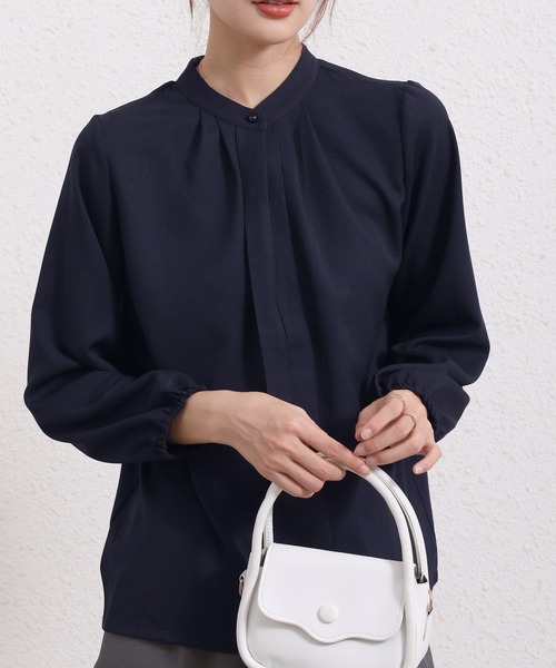 Coo+i（クーイ）の「フロントタックデザイン長袖ブラウス（シャツ/ブラウス・レディース・ネイビー/グレー/ブラック/ピンク/ベージュ/ホワイト・XL/M/L）」の20枚目の写真