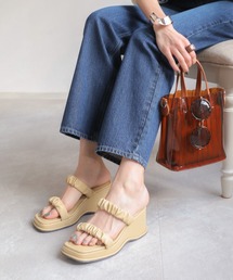 VIVIAN | 2022年夏新作 厚底ギャザーダブルベルトサンダル ZOZOTOWN+オフィシャルサイト限定商品(サンダル)