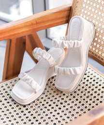 VIVIAN | 2022年夏新作　厚底ギャザーダブルベルトサンダル　ZOZOTOWN+オフィシャルサイト限定商品(サンダル)