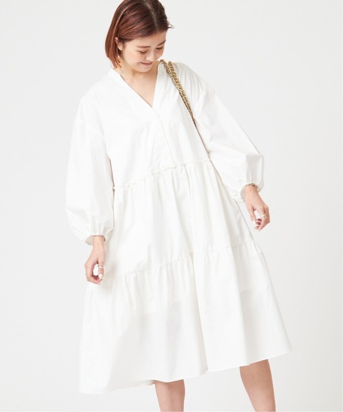 U by SPICK&SPAN(ユーバイスピックアンドスパン)の「ティアード ミディドレス◆(ワンピース・レディース・ホワイト/ブラック/サックスブルー・FREE)」の10枚目の写真
