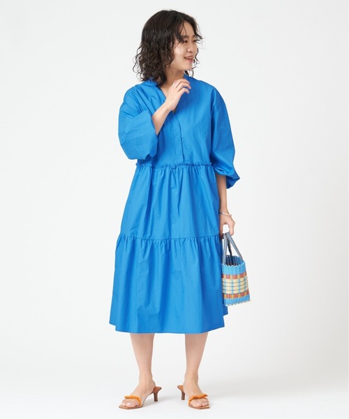 U by SPICK&SPAN(ユーバイスピックアンドスパン)の「ティアード ミディドレス◆(ワンピース・レディース・ホワイト/ブラック/サックスブルー・FREE)」の11枚目の写真