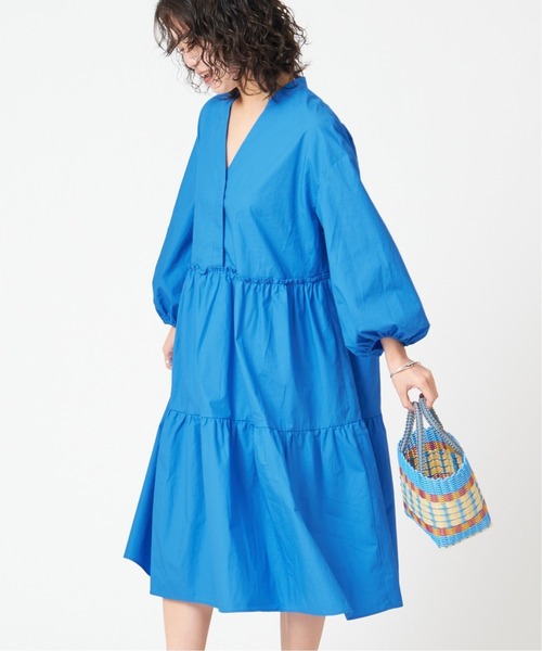 U by SPICK&SPAN(ユーバイスピックアンドスパン)の「ティアード ミディドレス◆(ワンピース・レディース・ホワイト/ブラック/サックスブルー・FREE)」の14枚目の写真