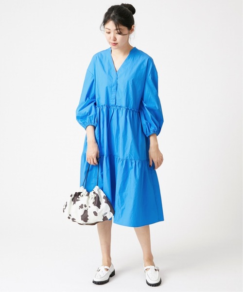 U by SPICK&SPAN(ユーバイスピックアンドスパン)の「ティアード ミディドレス◆(ワンピース・レディース・ホワイト/ブラック/サックスブルー・FREE)」の17枚目の写真