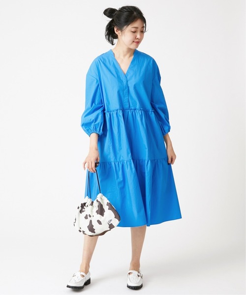 U by SPICK&SPAN(ユーバイスピックアンドスパン)の「ティアード ミディドレス◆(ワンピース・レディース・ホワイト/ブラック/サックスブルー・FREE)」の18枚目の写真
