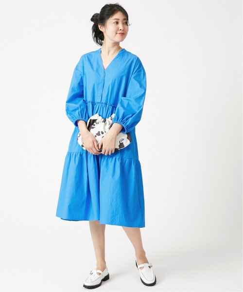 U by SPICK&SPAN(ユーバイスピックアンドスパン)の「ティアード ミディドレス◆(ワンピース・レディース・ホワイト/ブラック/サックスブルー・FREE)」の22枚目の写真