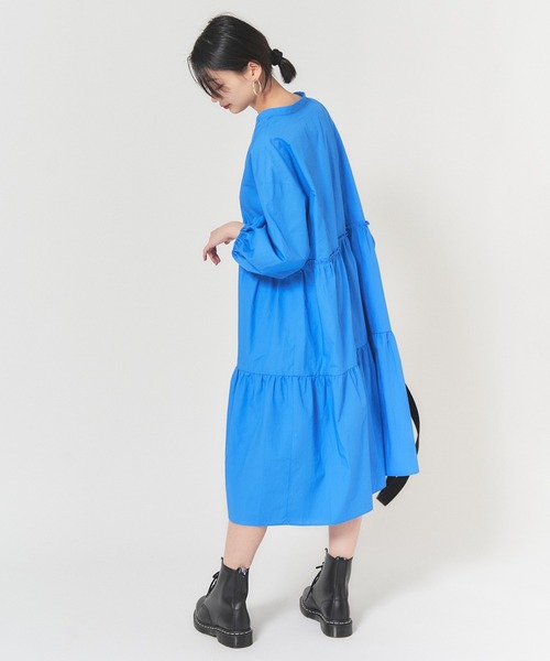 U by SPICK&SPAN(ユーバイスピックアンドスパン)の「ティアード ミディドレス◆(ワンピース・レディース・ホワイト/ブラック/サックスブルー・FREE)」の5枚目の写真