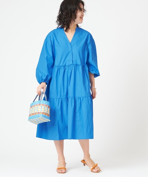 U by SPICK&SPAN(ユーバイスピックアンドスパン)の「ティアード ミディドレス◆(ワンピース・レディース・ホワイト/ブラック/サックスブルー・FREE)」の8枚目の写真