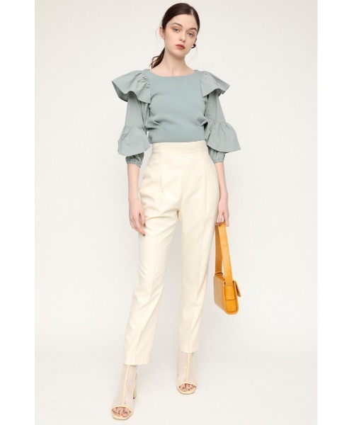 SLY（スライ）の「DOCKING FRILL TOPS ドッキング フリル トップス（シャツ/ブラウス・レディース・グリーン系その他/ブラック/ホワイト・FREE）」の14枚目の写真