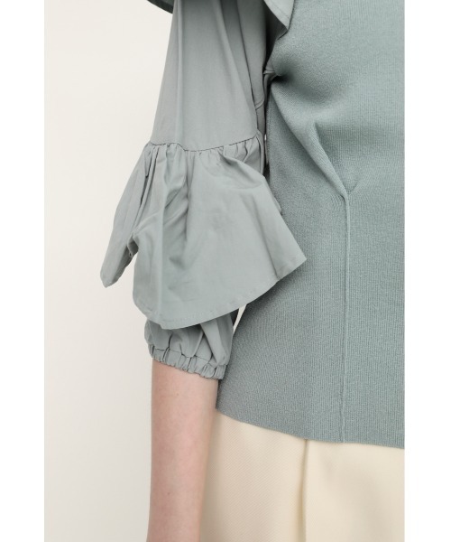 SLY（スライ）の「DOCKING FRILL TOPS ドッキング フリル トップス（シャツ/ブラウス・レディース・グリーン系その他/ブラック/ホワイト・FREE）」の20枚目の写真