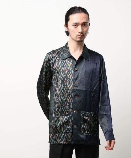 maxsix(マックスシックス)の「maxsix(マックスシックス)シルクシャツ(シャツ/ブラウス・メンズ・ネイビー・MEDIUM/LARGE)」の1枚目の写真