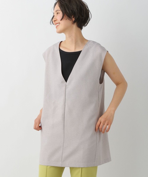 LEPSIM（レプシィム）の「リネンライク2WAYジレ　274734（ベスト・レディース・ブラウン/グレイッシュベージュ/ブラック・FREE）」の21枚目の写真