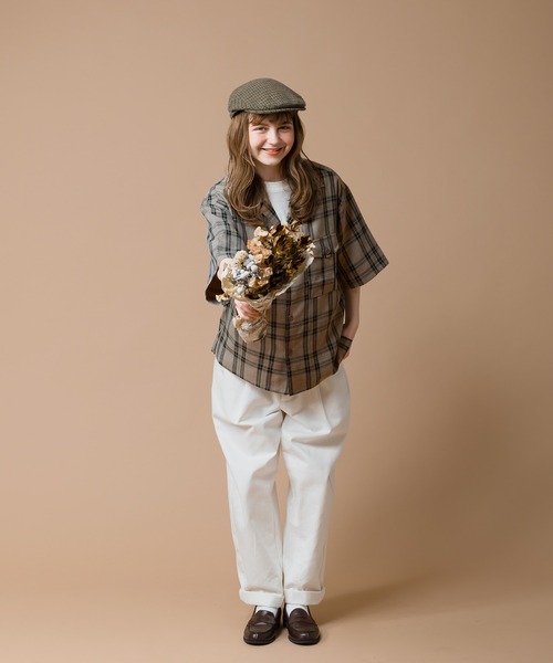 MUHET（ミュエータ）の「ダブルポケットオープンカラーシャツ（シャツ/ブラウス・レディース・レッド/ブルー/グリーン/グレイッシュベージュ・SMALL/MEDIUM/X-LARGE）」の12枚目の写真