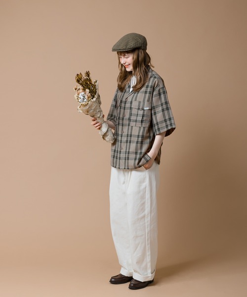 MUHET（ミュエータ）の「ダブルポケットオープンカラーシャツ（シャツ/ブラウス・レディース・レッド/ブルー/グリーン/グレイッシュベージュ・SMALL/MEDIUM/X-LARGE）」の13枚目の写真