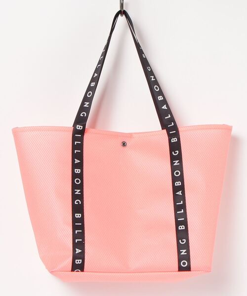 BILLABONG（ビラボン）の「BILLABONG/ビラボン トートバック LOGO TAPE PVC TOTE BAG BC013-906（トートバッグ・レディース・ホワイト/ブラック/ピンク・FREE）」の4枚目の写真
