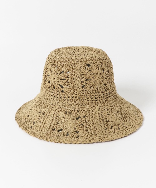 SENSE OF PLACE by URBAN RESEARCH(センスオブプレイスバイアーバンリサーチ)の「クロシェペーパーハット(ハット・レディース・キャメル/ナチュラル・ONE)」の4枚目の写真