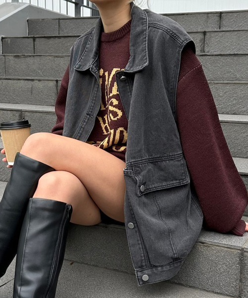 L.G.B. ビンテージ　ベスト　レディースS SpRay（スプレイ）の「ツイルポケ付BIGベスト（ベスト）」 - WEAR