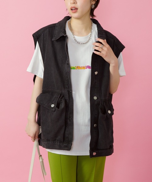 SpRay（スプレイ）の「ツイルポケ付ＢＩＧベスト（ベスト・レディース・ブラック/ブルー/グレー/ブラック×ブラック/ダークブラック・FREE）」の18枚目の写真