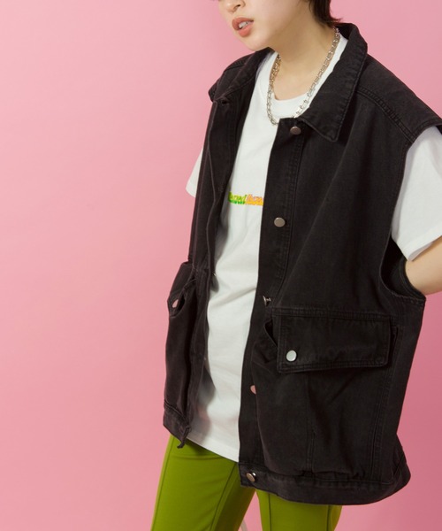 SpRay（スプレイ）の「ツイルポケ付ＢＩＧベスト（ベスト・レディース・ブラック/ブルー/グレー/ブラック×ブラック/ダークブラック・FREE）」の19枚目の写真