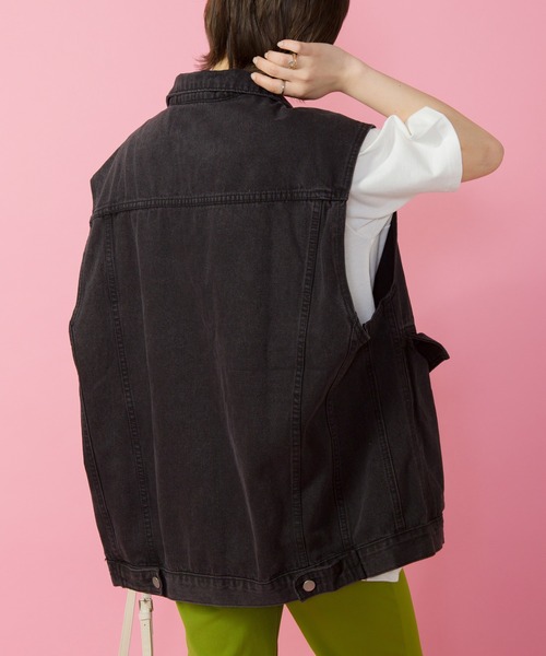 SpRay（スプレイ）の「ツイルポケ付ＢＩＧベスト（ベスト・レディース・ブラック/ブルー/グレー/ブラック×ブラック/ダークブラック・FREE）」の20枚目の写真