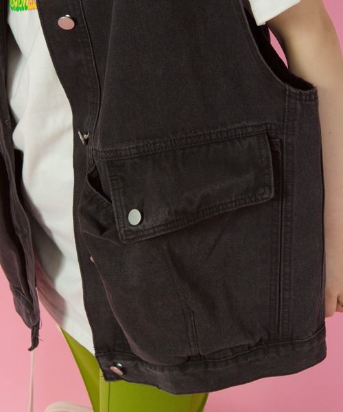 SpRay（スプレイ）の「ツイルポケ付ＢＩＧベスト（ベスト・レディース・ブラック/ブルー/グレー/ブラック×ブラック/ダークブラック・FREE）」の21枚目の写真