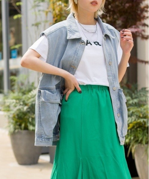 SpRay（スプレイ）の「ツイルポケ付ＢＩＧベスト（ベスト・レディース・ブラック/ブルー/グレー/ブラック×ブラック/ダークブラック・FREE）」の6枚目の写真