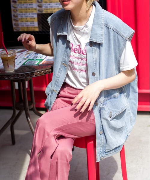 SpRay（スプレイ）の「ツイルポケ付ＢＩＧベスト（ベスト・レディース・ブラック/ブルー/グレー/ブラック×ブラック/ダークブラック・FREE）」の12枚目の写真